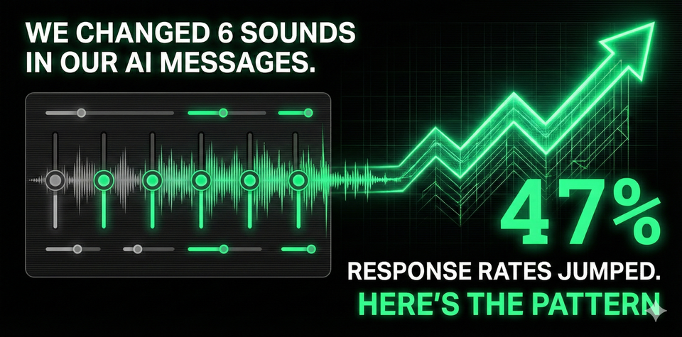 We Changed 6 Sounds in Our AI Messages. Response Rates Jumped 47%. Here's the Pattern.