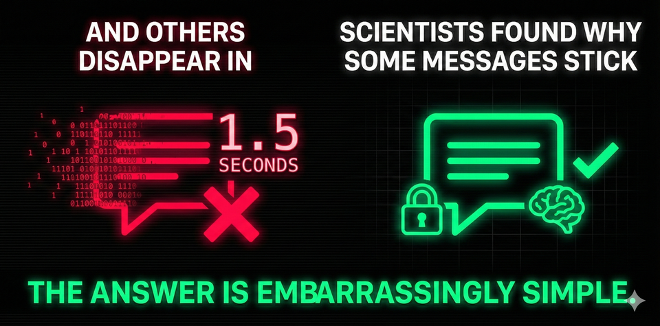 Scientists Found Why Some Messages Stick and Others Disappear in 1.5 Seconds. The Answer Is Embarrassingly Simple.